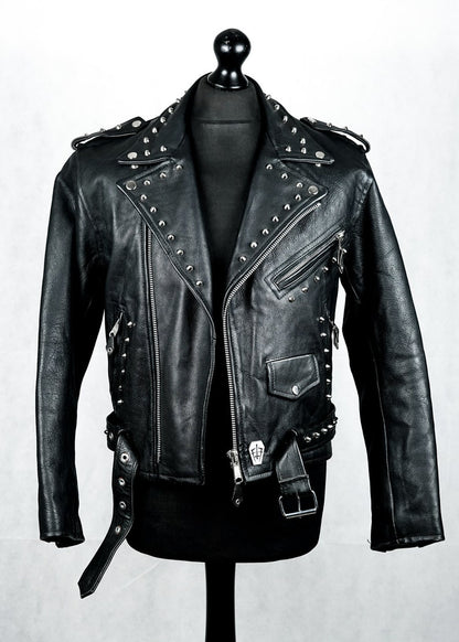 Fringe Hide Leather Brando Tasseled Motorcycle Jacket Retro Biker