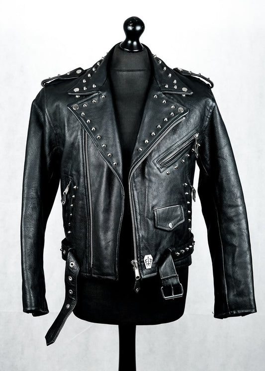 Fringe Hide Leather Brando Tasseled Motorcycle Jacket Retro Biker