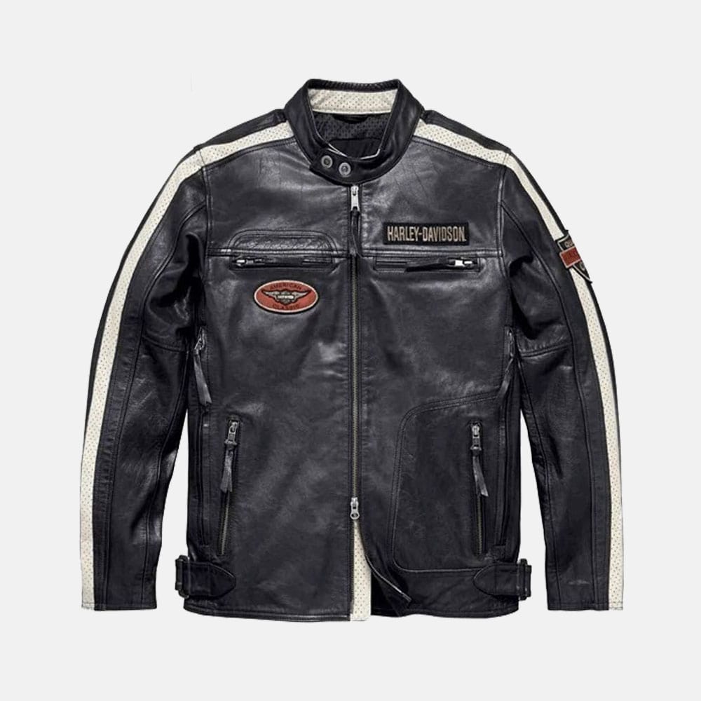 Harley Davidson Command Mens Motorcycle Mid-Weight Leather Jacket