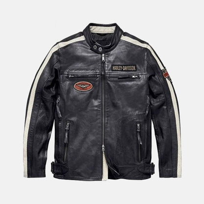 Harley Davidson Command Mens Motorcycle Mid-Weight Leather Jacket