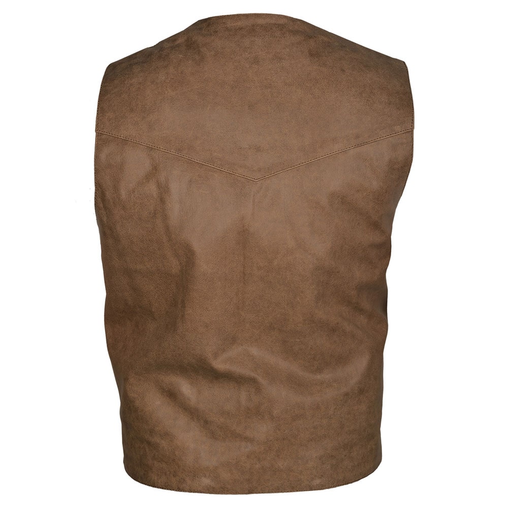 Mens Leather Vest Brown