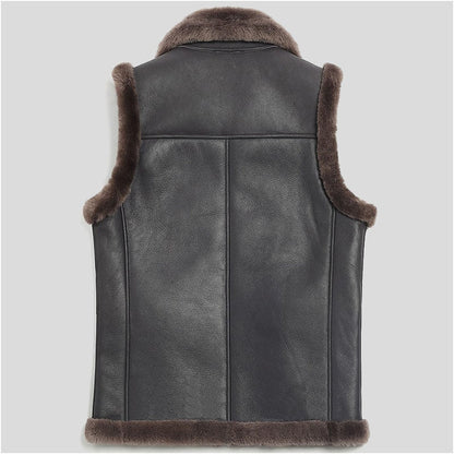 Mens Winter Sheepskin Shearling Leather Vest
