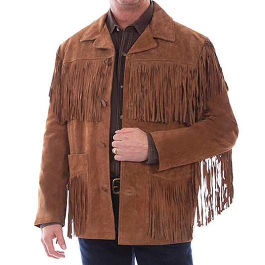 Scully Western Frontier Fringe Suede, Cinnamon