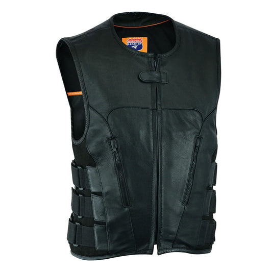 Swat Team bullet proof style Biker club Leather Vest-Police vest